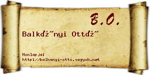 Balkányi Ottó névjegykártya