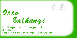otto balkanyi business card